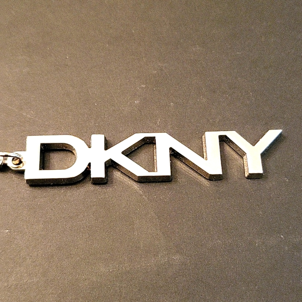 FLASH SALE! NEW DKNY Purse Charm/Keychain! Silver-tone Logo